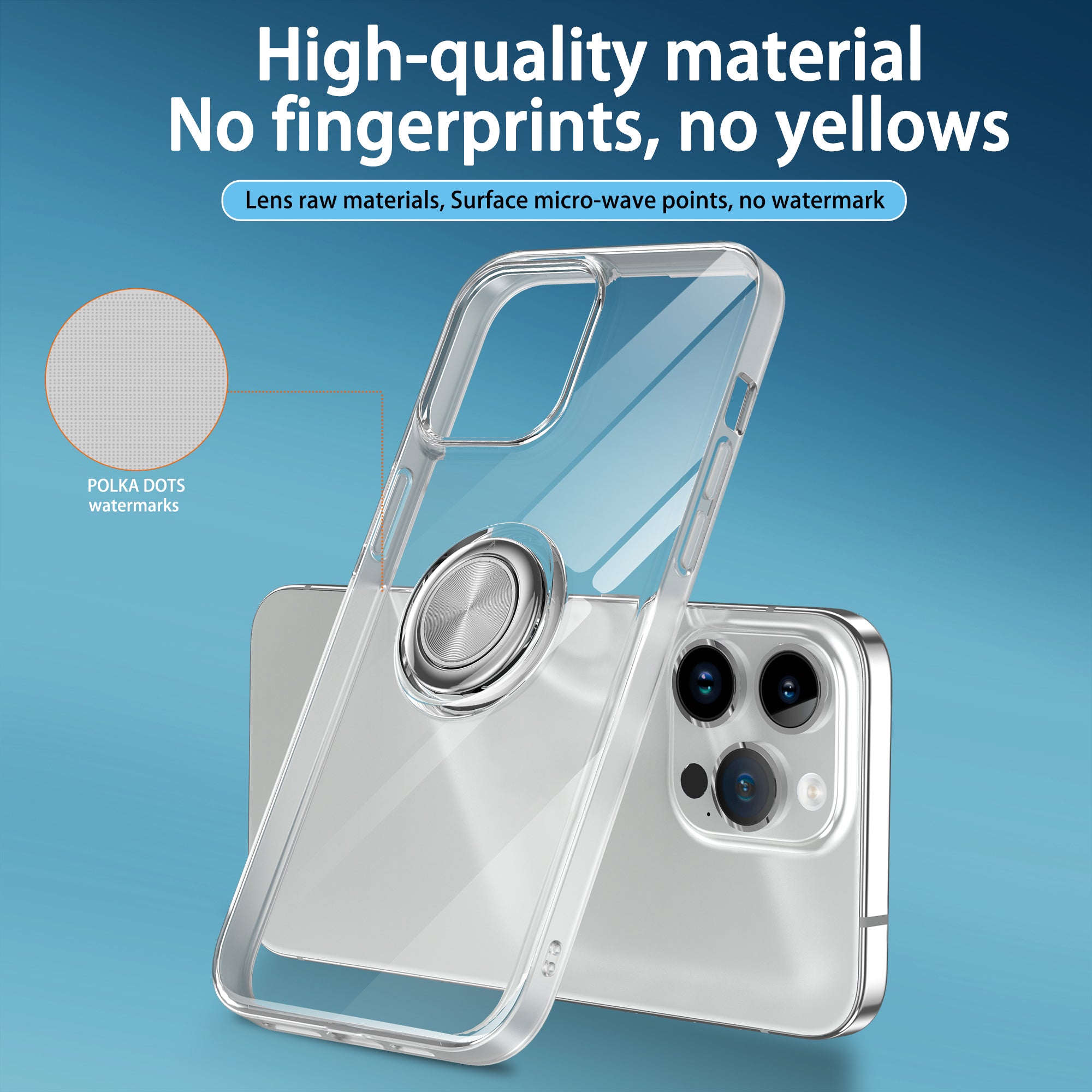 For iPhone 15 Pro Max Soft TPU Clear Case Anti-Drop Cell Phone Protective Cover with Kickstand For iPhone 15 Pro Max Soft TPU Clear Case Anti-Drop Cell Phone Protective Cover with Kickstand